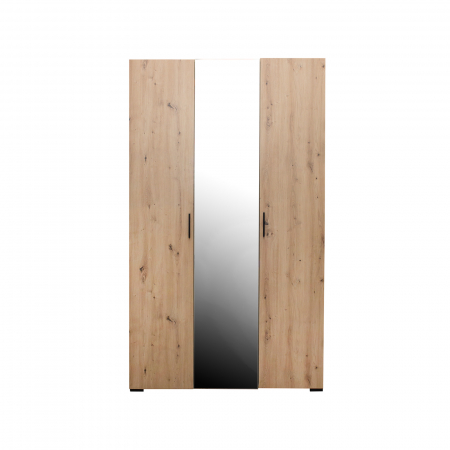 Dulap ECONO, oglinzi, 3 usi, 4 rafturi, bara de haine, artisan, 120x50x206 cm