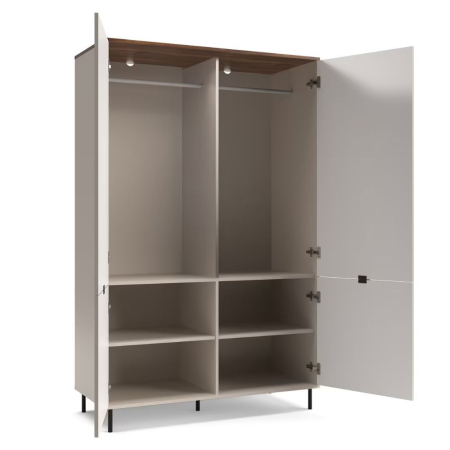 Dulap EVO, 2 usi, casmir + stejar castello, 123,2x54,9x194,5 cm [4]