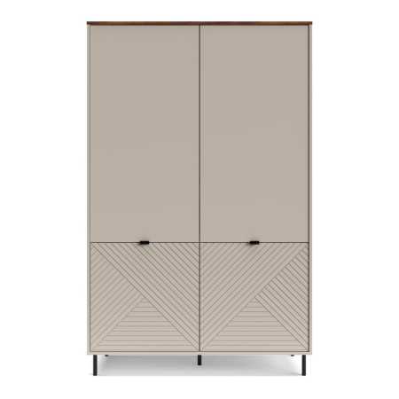 Colectia EVO - Dulap EVO, 2 usi, casmir + stejar castello, 123,2x54,9x194,5 cm