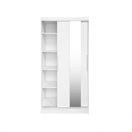 Mobila Alba - Dulap KOSS 04, cu usi glisante si oglinda, 100x60x200 cm - ExpoMob