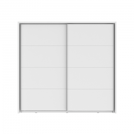 Depozitare - Dulap NEAPEL NPLS92412-C04, usi glisante, oglinda, 2 rafturi, bara de haine, alb, 230,9x63,8x215,5 cm - ExpoMob