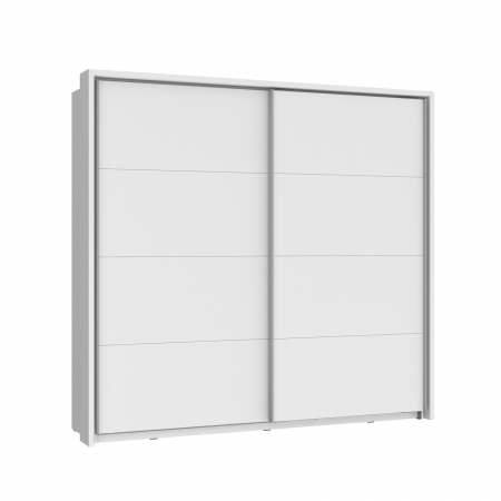 Dulap NEAPEL NPLS92412-C04, usi glisante, oglinda, 2 rafturi, bara de haine, alb, 230,9x63,8x215,5 cm - ExpoMob [4]