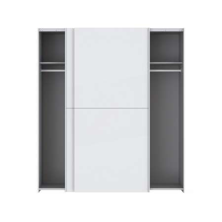 Depozitare - Dulap pentru haine W3NS82232-120, usi glisante, rafturi, bara de haine, alb, 170x61x190 cm - ExpoMob