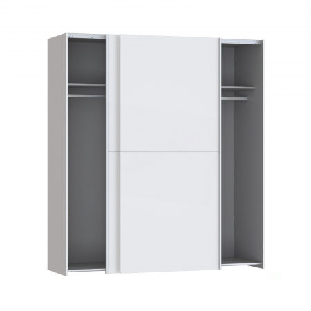 Depozitare - Dulap pentru haine W3NS82232-120, usi glisante, rafturi, bara de haine, alb, 170x61x190 cm - ExpoMob