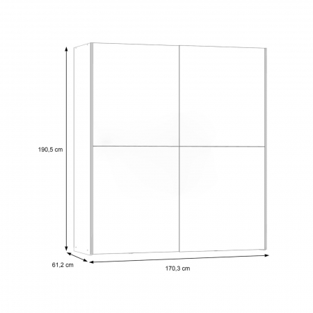 Dulap pentru haine W3NS82232-D30F, usi glisante, rafturi, bara de haine, sonoma, 170x61x190 cm - ExpoMob [5]