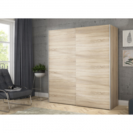 Depozitare - Dulap pentru haine W3NS82232-D30F, usi glisante, rafturi, bara de haine, sonoma, 170x61x190 cm - ExpoMob