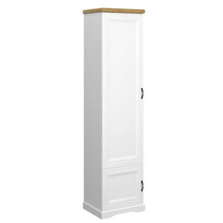 Colectia RIVA - Dulap RIVA, 2 usi, 5 rafturi, alb + stejar harbor, 52,4x41x212,6 cm