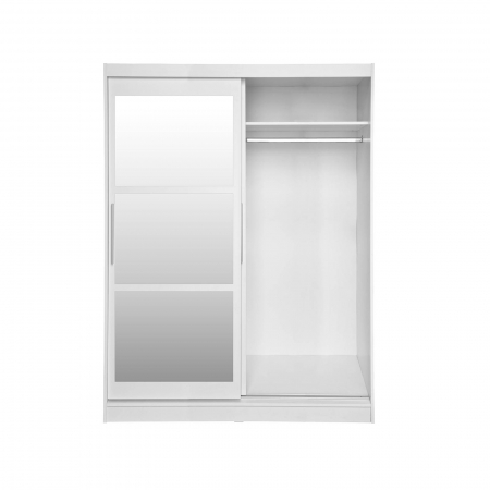 Mobila Alba - Dulap RODOS 02, cu usi glisante si oglinda, sonoma, 150x60x200 cm - ExpoMob