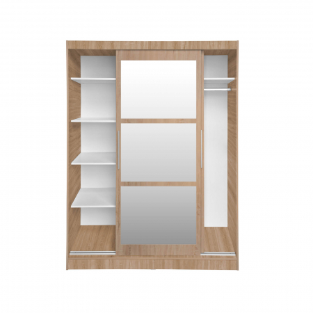 Dulap RODOS 02, cu usi glisante si oglinda, sonoma, 150x60x200 cm - ExpoMob [1]