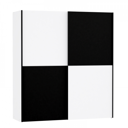 Depozitare - Dulap W3NS822X1-C910, usi glisante, alb + negru, 190.5x61.2x170.3 cm - ExpoMob