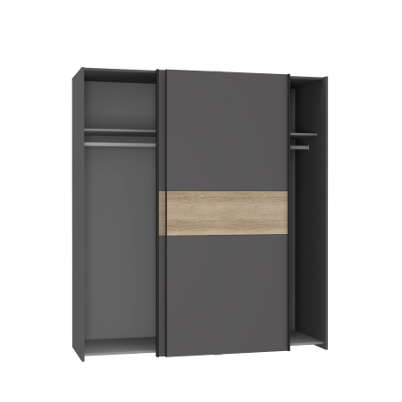 Dulap W3NS823E5-M272, usi glisante, gri + sonoma deschis, 190.5x61.2x170.3 cm - ExpoMob [4]
