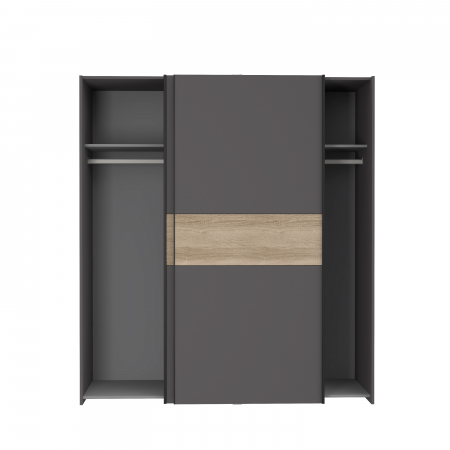 Depozitare - Dulap W3NS823E5-M272, usi glisante, gri + sonoma deschis, 190.5x61.2x170.3 cm - ExpoMob