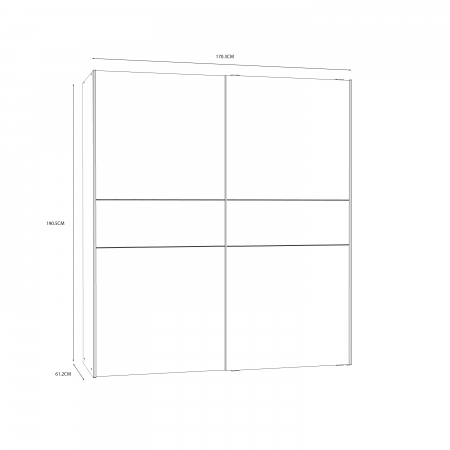 Dulap W3NS823E5-M272, usi glisante, gri + sonoma deschis, 190.5x61.2x170.3 cm - ExpoMob [5]