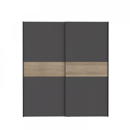 Depozitare - Dulap W3NS823E5-M272, usi glisante, gri + sonoma deschis, 190.5x61.2x170.3 cm - ExpoMob