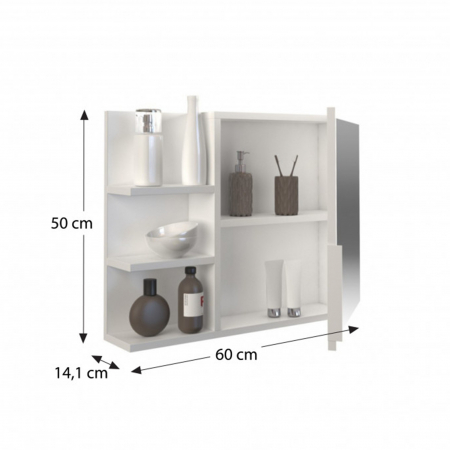 Dulapuri Baie - Etajera baie ADINO II, alb, 60x14x50 cm - ExpoMob