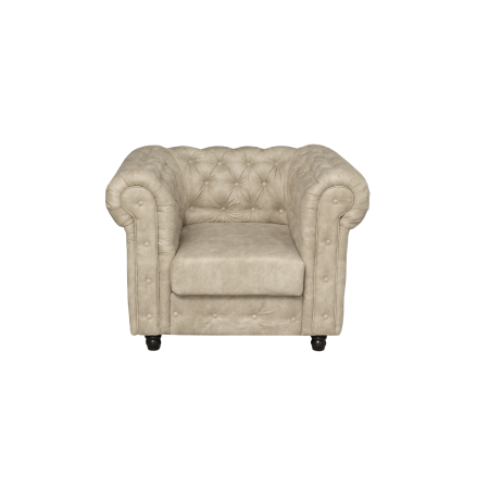 Fotoliu CHESTERFIELD cu arcuri, bej, 105x90x80 cm