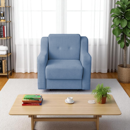 Fotoliu GINA II extensibil, cu arcuri si lada depozitare, albastru deschis, 95x100x95 cm [4]