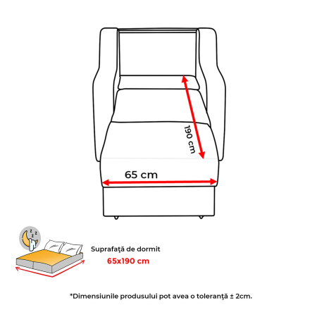 Fotoliu GINA II extensibil, cu arcuri si lada depozitare, verde deschis, 95x100x95 cm [10]