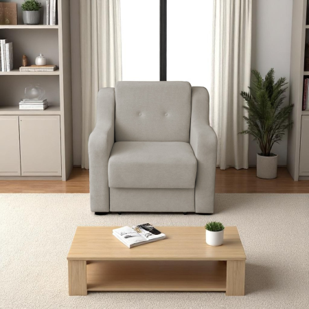 Fotoliu GINA II extensibil, cu arcuri si lada depozitare, crem, 95x100x95 cm [4]