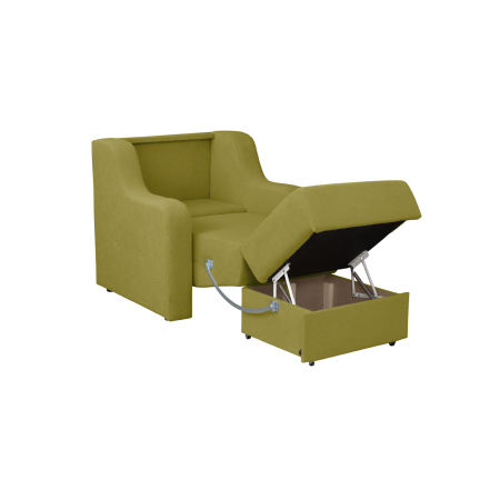 Fotoliu GINA II extensibil, cu arcuri si lada depozitare, verde deschis, 95x100x95 cm [3]