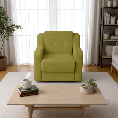 Fotoliu GINA II extensibil, cu arcuri si lada depozitare, verde deschis, 95x100x95 cm [4]