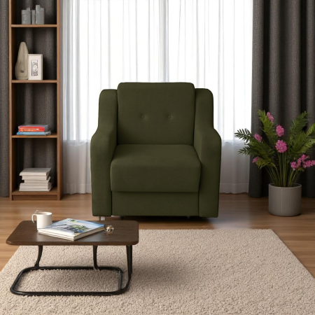 Fotoliu GINA II extensibil, cu arcuri si lada depozitare, verde inchis, 95x100x95 cm [4]