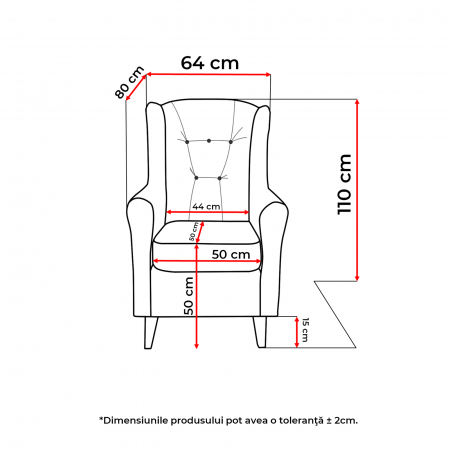 Fotoliu ROYAL FLORAL, 64x80x110 cm - ExpoMob [7]