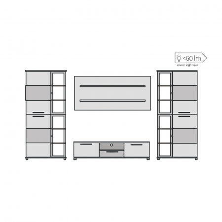Living ALX, 4 corpuri, artisan + alb, 334x55x200 cm - ExpoMob [7]