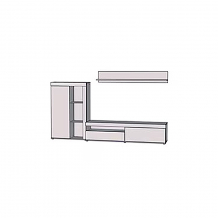 Living ANKLAM, 3 corpuri, sonoma + alb, 265x41x158,5 cm - ExpoMob [9]