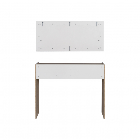 Masuta hol NERKOZZA, 2 sertare, corp alb, fronturi sonoma, 112,7x25,8x170 cm - ExpoMob [4]