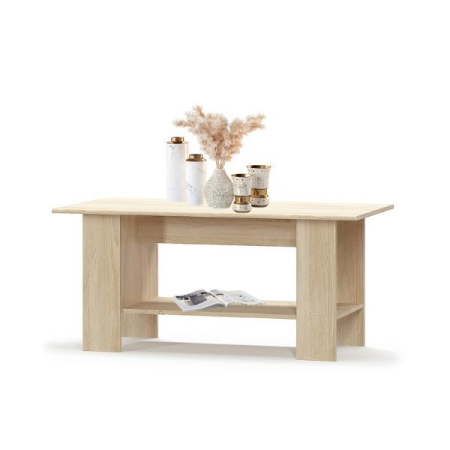 Colectia TIPS - Masuta de cafea TIPS, cu raft, stejar sonoma, 120x59x55,5 cm