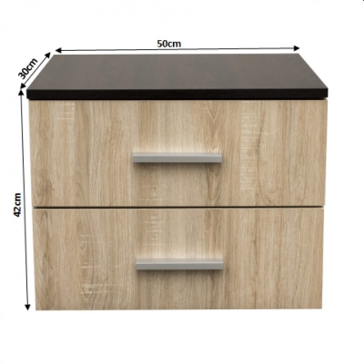 Noptiera ALMA, 2 sertare, 50x30x42 cm - ExpoMob [2]