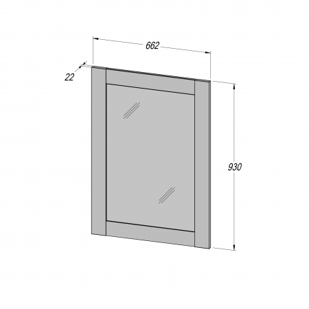 Decorațiuni - Oglinda ELARA HVND401-U42, alb, 66,2x2,2x93 cm - ExpoMob
