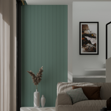 Amenajari Interioare - Panou riflaj decorativ RELAX, MDF, verde, 1,8x10x280 cm - ExpoMob