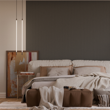 Amenajari Interioare - Panou riflaj decorativ STONE, MDF, gri, 1,8x10x280 cm - ExpoMob