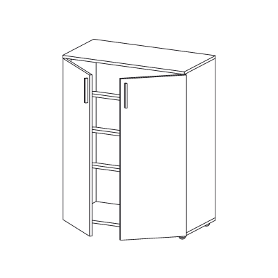 Pantofare - Pantofar ALMA, 2 usi, 4 rafturi, sonoma deschis, 80x40x103 cm - ExpoMob