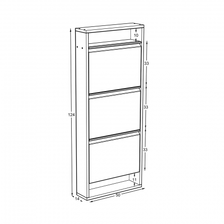 Pantofar HIDE, cu 3 rafturi, 50x15x124 cm - ExpoMob [5]