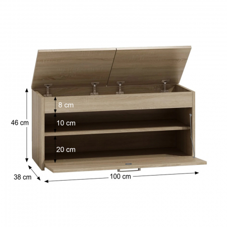 Pantofare - Pantofar LORCA, 3 rafturi, 100x38x46 cm - ExpoMob