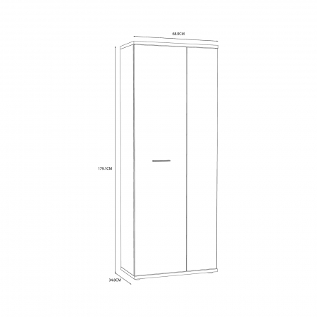 Pantofar NET106, cu 2 usi si 6 rafturi, corp sonoma, 68x179x34 cm - ExpoMob [6]