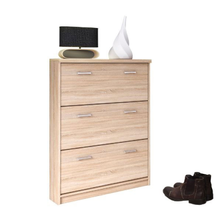 Pantofare - Pantofar TOP MIX, 3 uși tip clapetă, stejar sonoma, 80x27x121 cm
