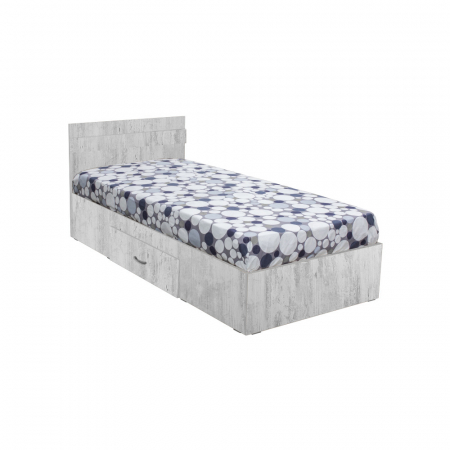 Pat ALMA cu sertar, 90x200, pin antichizat