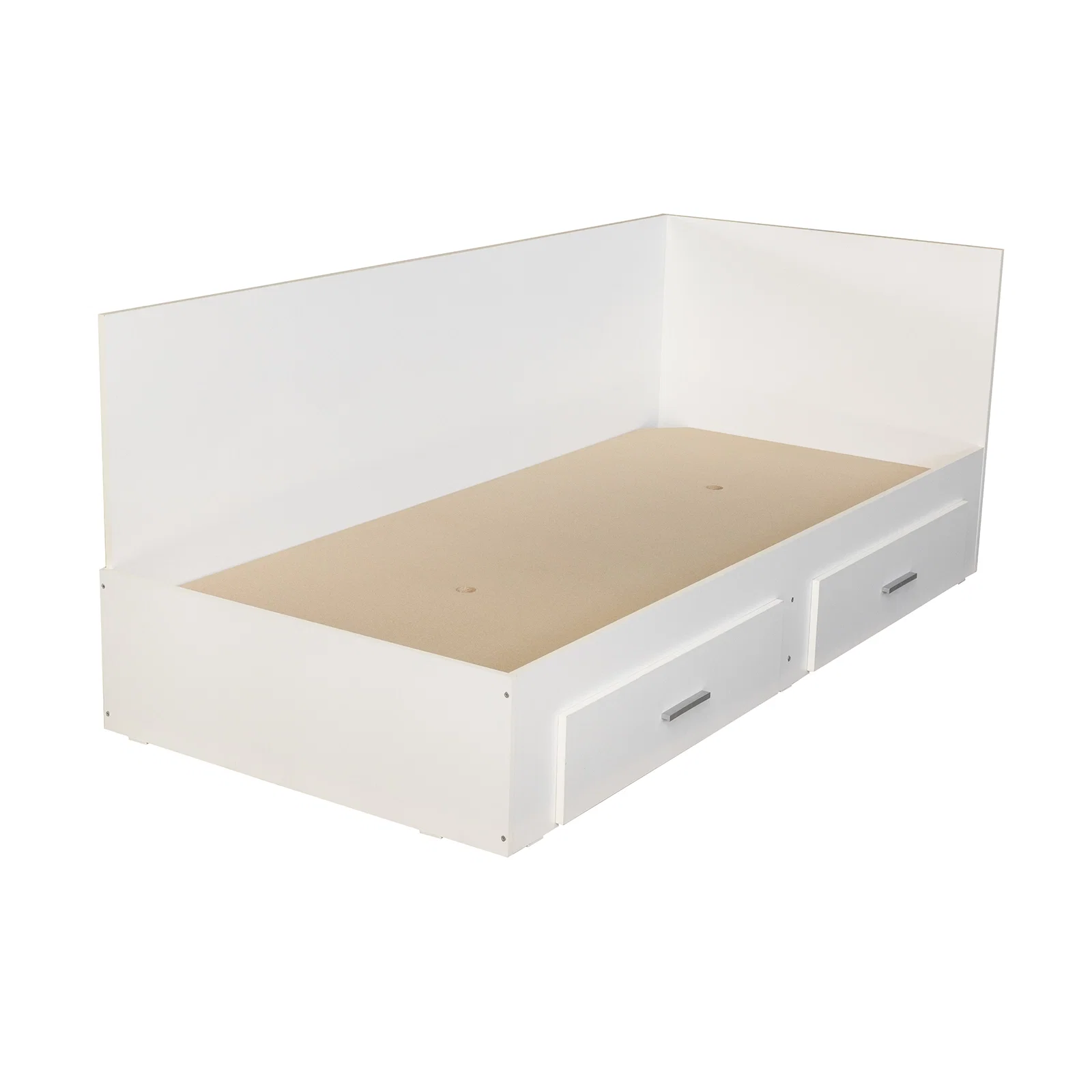 Pat Colt Alma Drept 120x200 cm, cu 2 sertare laterale pe role, colt interschimbabil, alb [5]