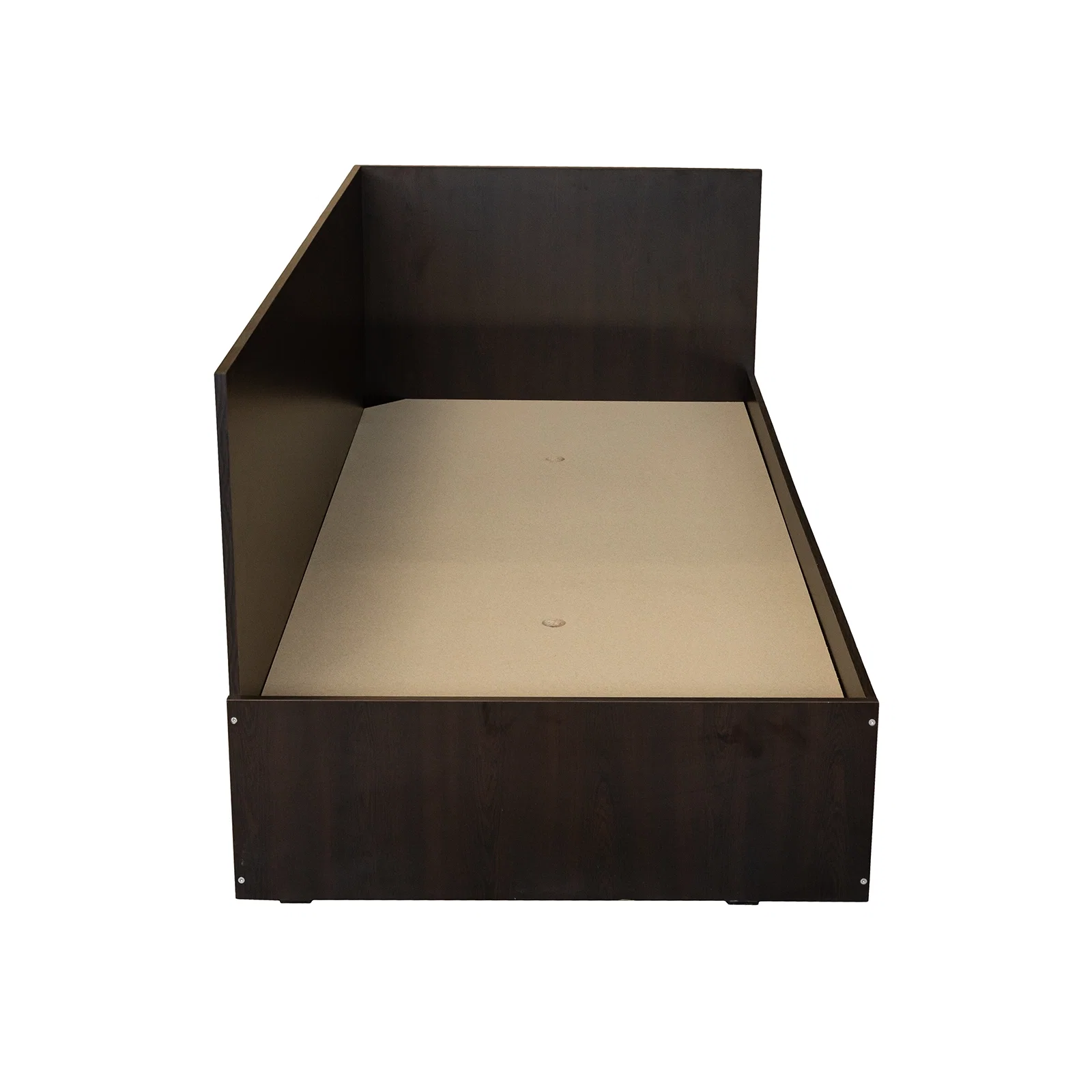 Pat Colt Alma Drept 90x200 cm, cu 2 sertare laterale pe role, colt interschimbabil, sonoma inchis + sonoma deschis [4]