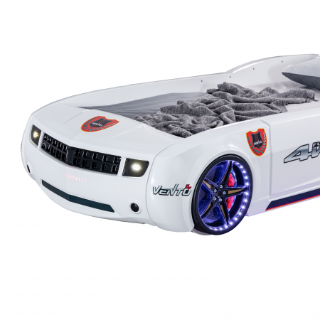 Pat pentru copii masina CAMARO, cu leduri, 90x190 cm  - ExpoMob [4]