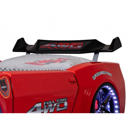 SPat pentru copii masina CAMARO, cu leduri, 90x190 cm + Noptiera SPORT, 45x57x34 cm - ExpoMob [5]