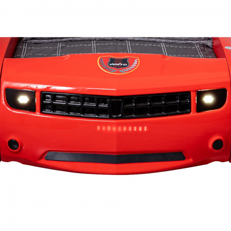 SPat pentru copii masina CAMARO, cu leduri, 90x190 cm + Noptiera SPORT, 45x57x34 cm - ExpoMob [4]