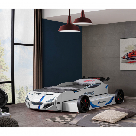 Pat pentru copii masina ECO DUBLU MVN1, 90x200 cm - ExpoMob [11]