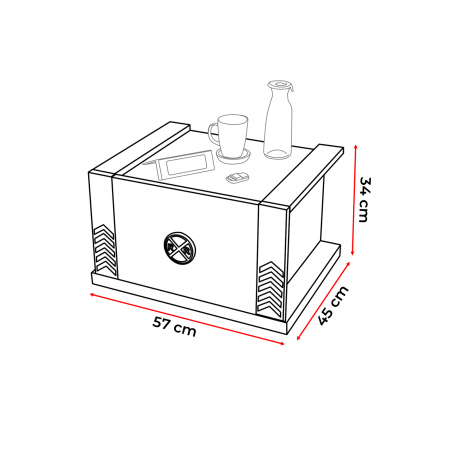 Pat pentru copii masina ECO VECTOR, alb, 90x190 cm + Noptiera SPORT, 45x57x34 - ExpoMob [9]