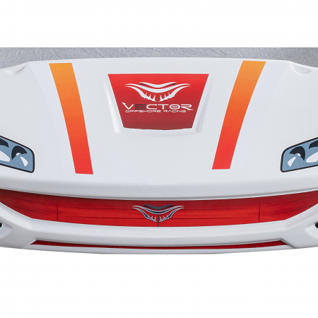 Pat pentru copii masina ECO VECTOR, alb, 90x190 cm + Noptiera SPORT, 45x57x34 - ExpoMob [5]