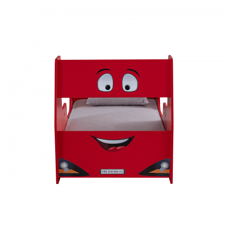 Pat pentru copii masina FIRE TRUCK, rosu, 90x190 cm - ExpoMob [4]